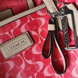 Red Coach Tote Bag